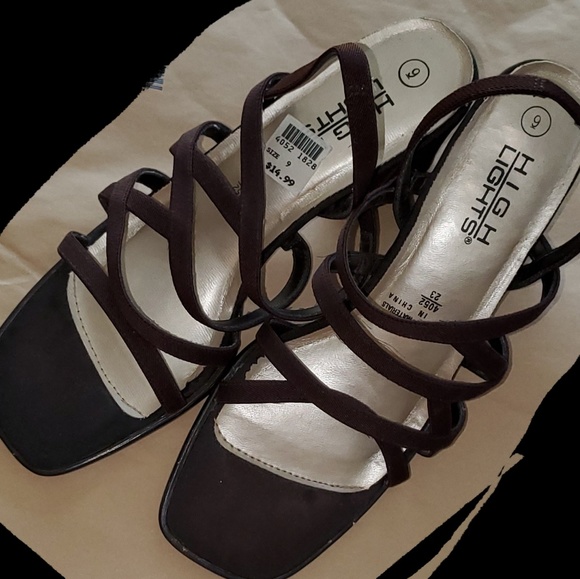 Highlights Brand Brown 3" Heel Sandals Size 9M - Picture 4 of 8